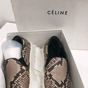 Brand New Céline slip on python sneakers